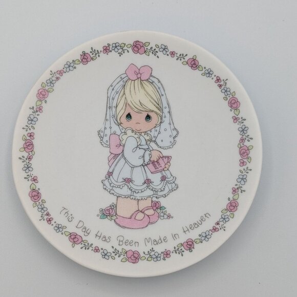Vintage 1990 Precious Moments 4" Plate: This Day Has Been Made in Heaven - Picture 3 of 8